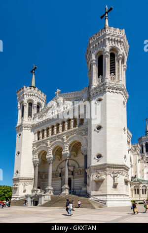 Lyon 5e arr . Basilika Notre Dame de Fourviere. Unesco-Weltkulturerbe. Rhone-Abteilung. Rhone-Alpes. Frankreich Stockfoto