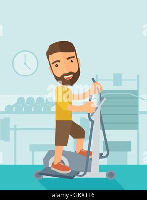Mann im Fitness-Studio Sport Training Übungen. Stock Vektor