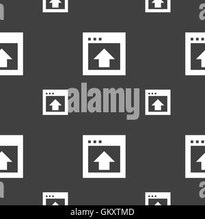 Richtungspfeil Symbol Zeichen. Nahtlose Muster auf einem grauen Hintergrund. Vektor Stock Vektor