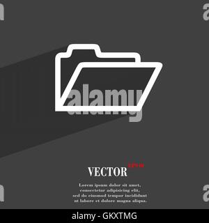 Ordner Symbol Symbol flach moderne Webdesign mit langen Schatten und Platz für Ihren Text. Vektor Stock Vektor