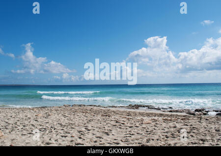 Formentera: Platja de Llevant, an der Ostseite der Halbinsel Trucador ist eines der ruhigsten Strand der Insel Stockfoto