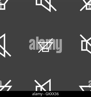 ohne Ton stumm Symbol Zeichen. Nahtlose Muster auf einem grauen Hintergrund. Vektor Stock Vektor