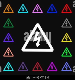 Spannung Iconi Zeichen. Viele bunte Symbole für Ihr Design. Vektor Stock Vektor