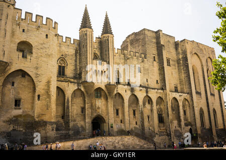 Der Palais des Papes oder päpstlichen Palast in Avignon, Frankreich Stockfoto