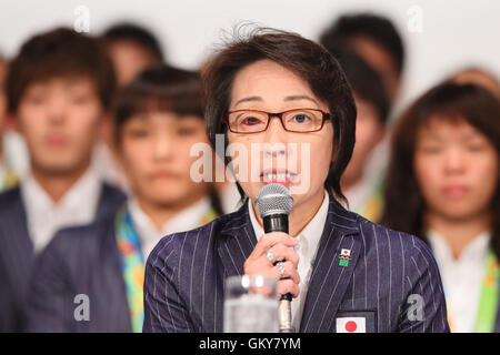 Tokio, Japan. 24. August 2016. Seiko Hashimoto (JPN), 24. August 2016: Japan Delegation besuchen eine Pressekonferenz nach der Ankunft in Tokio, Japan. Japan gewann 12 Goldmedaillen, 8 Silbermedaillen und 21 Bronzemedaillen bei den Olympischen Spielen 2016 in Rio. Bildnachweis: Yohei Osada/AFLO SPORT/Alamy Live-Nachrichten Stockfoto