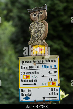 Bonndorf, Deutschland. 13. Juli 2016. Ein Zeichen für Wanderer in der Wutachschlucht Natur behalten in Bonndorf, Deutschland, 13. Juli 2016. Foto: Patrick Seeger/Dpa/Alamy Live News Stockfoto