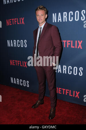 Hollywood, CA, USA. 24. August 2016. 24. August 2016 - Hollywood, Kalifornien. Boyd Holbrook. Netflix '' Narcos'' Staffel 2 und Screening statt auf Arclight Hollywood. Bildnachweis: Birdie Thompson/AdMedia Credit: Birdie Thompson/AdMedia/ZUMA Draht/Alamy Live-Nachrichten Stockfoto