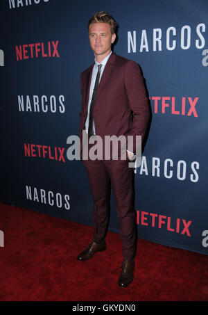 Hollywood, CA, USA. 24. August 2016. 24. August 2016 - Hollywood, Kalifornien. Boyd Holbrook. Netflix '' Narcos'' Staffel 2 und Screening statt auf Arclight Hollywood. Bildnachweis: Birdie Thompson/AdMedia Credit: Birdie Thompson/AdMedia/ZUMA Draht/Alamy Live-Nachrichten Stockfoto