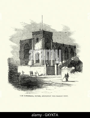 Maison Dieu (Rathaus), Dover. London Illustrated News, 1861. Das Krankenhaus St Mary, Domus Dei oder Maison Dieu, einem mittelalterlichen Gebäude in Dover, England, die Teil der alten Rathaus Gebäude bildet. Stockfoto