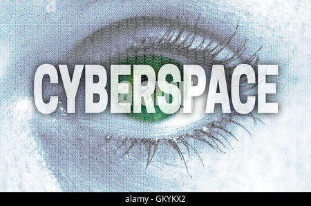 Cyberspace Auge schaut Betrachter Konzept. Stockfoto