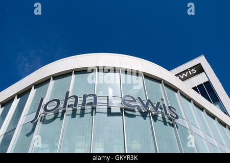 Exeter, Devon, Großbritannien - 23. August 2016: John Lewis Schild das Kaufhaus an der High Street in Exeter Stockfoto