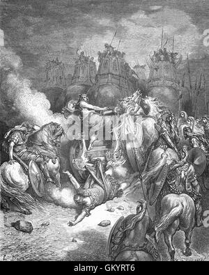 Gravur der Bestrafung des Antiochus von Gustave Doré Stockfoto