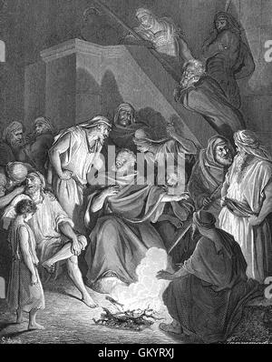 Gravur des Heiligen Petrus Christus von Gustave Doré zu leugnen Stockfoto