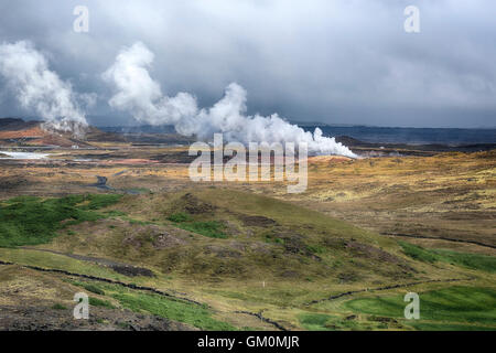 geothermische Gebiet Gunnuhver, Reykjanes, Grindavik, Island Stockfoto