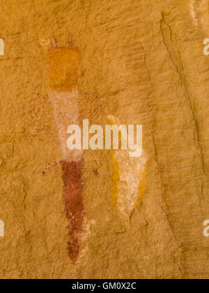 Piktogramme, weiße Vögel Website Canyon Pintado, Colorado Autobahn 139 südlich von Rangely, Colorado. Stockfoto