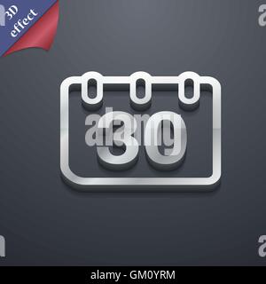 Kalender-Icon-Symbol. 3D-Stil. Trendiges, modernes Design mit Platz für Ihren Text vektor Stock Vektor