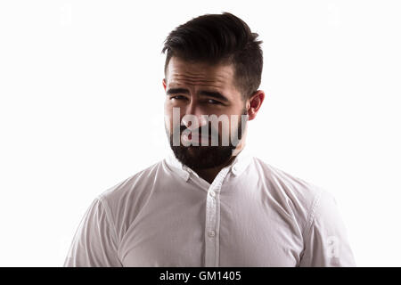 Traurig schöner Mann Stockfoto