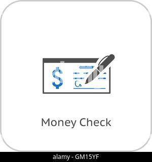 Häkchensymbol Business Geld. Flaches Design. Stock Vektor