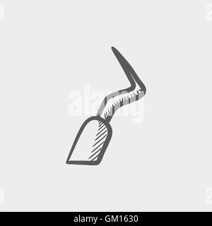 Dental-Spachtel Skizzensymbol Stock Vektor