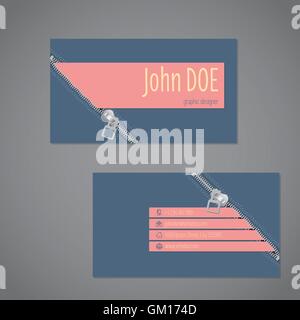 Reißverschluss-Design-Visitenkarte Stock Vektor