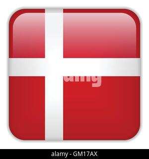 Dänemark Flagge Smartphone Anwendung Square Buttons Stock Vektor