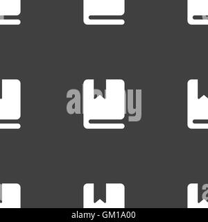 Lesezeichen-Symbol Zeichen. Nahtlose Muster auf einem grauen Hintergrund. Vektor Stock Vektor