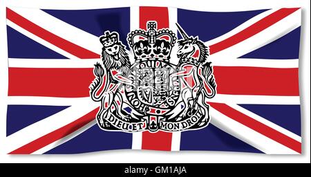 Union Jack mit UK-Siegel Stock Vektor
