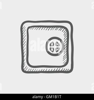 Safe, Tresor Skizzensymbol Stock Vektor