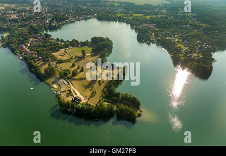 Luftaufnahme, Feldberger Haussee mit Feldberg Feldberger Seen, Mecklenburger Seenlandschaft, Mecklenburgische Schweiz, Stockfoto