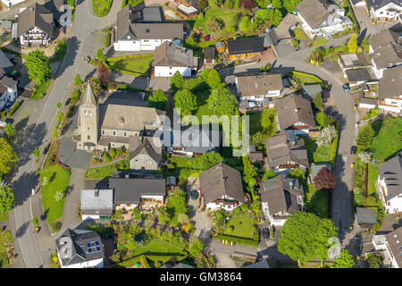 Luftaufnahme, Oberveischede, Goldvillage Luftaufnahme von Olpe, Nordrhein-Westfalen, Deutschland, Europa, Luftaufnahme, Vögel-Augen Stockfoto