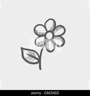 Blume Skizziersymbol Stock Vektor