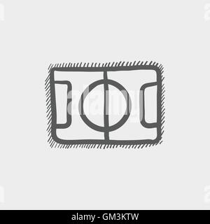 Basketball Court Skizzensymbol Stock Vektor