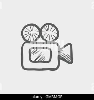 Videokamera Skizzensymbol Stock Vektor