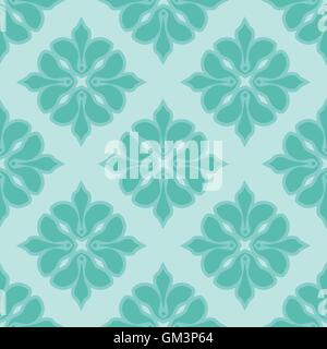 Nahtlose Damastmotiv in blauer Farbe. Vektor-Hintergrund Stock Vektor