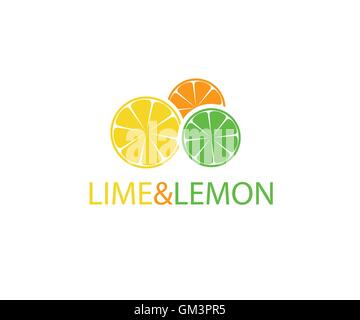 Orange, Zitrone und Limette-Logo-design Stock Vektor