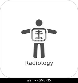 Radiologie und medizinische Leistungen-Symbol. Flaches Design. Stock Vektor