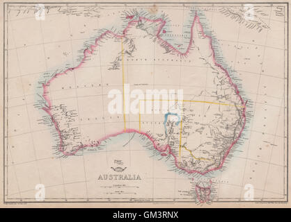 Deutschland zeigt 1856 heißt Pre-Queensland Nord-Australien. WELLER, 1863-Karte Stockfoto