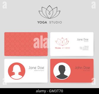 Logo und Visitenkarten für Yoga-studio Stock Vektor
