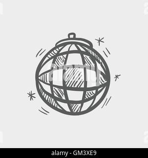 Disco-Kugel Skizzensymbol Stock Vektor