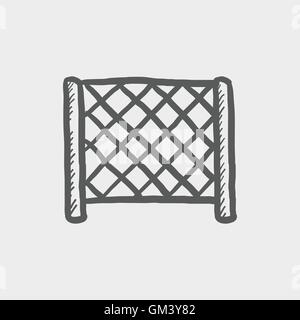 Ice Hockey Ziel netto Skizzensymbol Stock Vektor