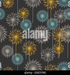 Vintage Blumenmuster in dunkle Pastellfarben. Handgemalte abstrakte Blumen. Stock Vektor