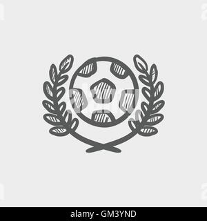 Sport Fußball Logo Abzeichen skizzieren Symbol Stock Vektor