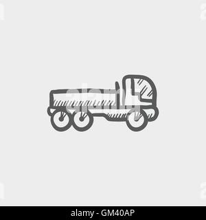 Cargo Truck Skizzensymbol Stock Vektor