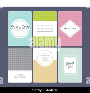 Hochzeit Einladung Karten set Stock Vektor