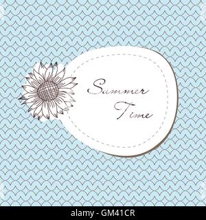 Sommer Vintage Ornament mit Sonnenblumen Stock Vektor
