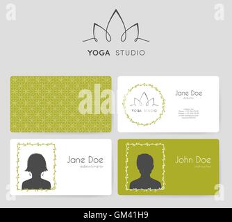 Logo und Visitenkarten für Yoga-studio Stock Vektor