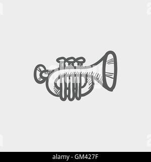 Trompete Skizzensymbol Stock Vektor