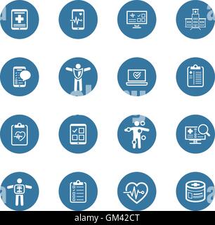 Medizinische & Gesundheitsversorgung Icons Set. Flaches Design. Stock Vektor