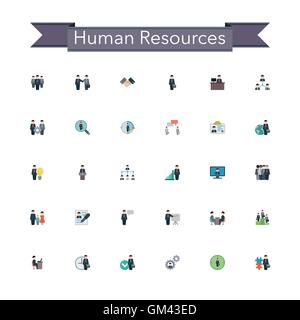 Human Resources flache Symbole Stock Vektor