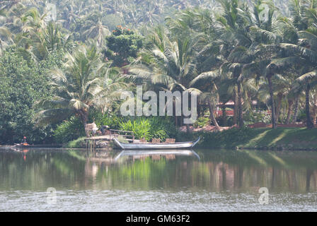 Keralas Backwaters in Indien Stockfoto